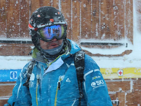 Intrepid skier in the snow